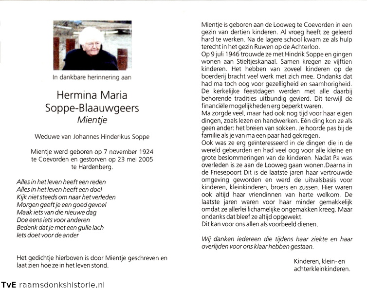 Hermina Maria Blaauwgeers Johannes Hendrikus Soppe