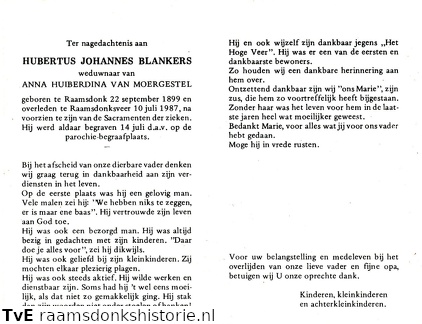 Hubertus Johannes Blankers Adriana Huiberdina van Moergestel