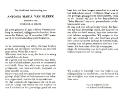Antonia Maria van Blerck Cornelis Blok