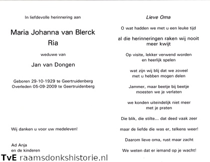 Maria Johanna van Blerck Jan van Dongen