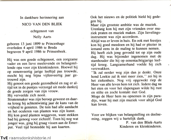 Nico van den Bliek Nelly Aarts