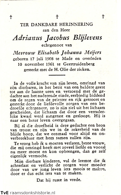 Adrianus Jacobus Blijlevens Elisabeth Johanna Meijers