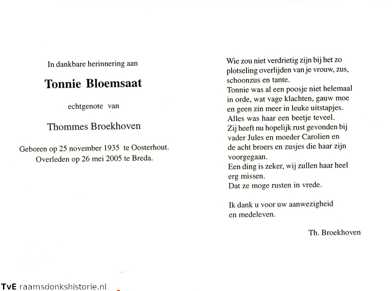 Tonnie Bloemsaat Thommes Broekhoven