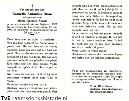 Cornelis Antonius Blom Maria Antonia Kornel