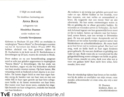Anna de Bock Hendrikus Daamen Cornelis Verwijmeren