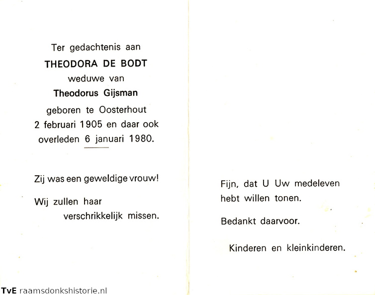 Theodora de Bodt Theodorus Gijsman
