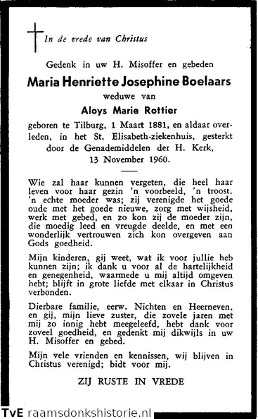 Maria Henriette Josephina Boelaars Aloys Marie Rottier