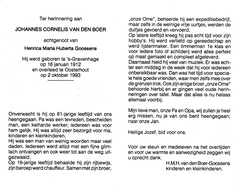 Johannes Cornelis van den Boer Henrica Maria Huberta Goossens