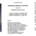 Wilhelmina Catharina van den Boer Wilhelmus Petrus Oomen