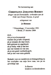 Christianus Johannes Boeren Jo Biemans