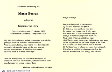 Maria Boeren Gerardus van Oerle