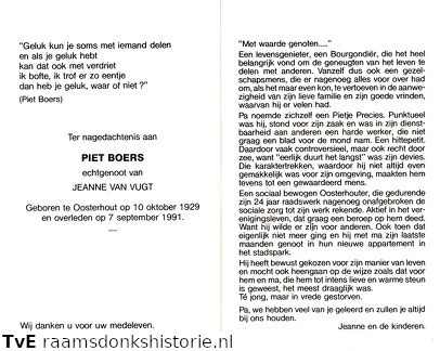 Piet Boers Jeanne van Vugt