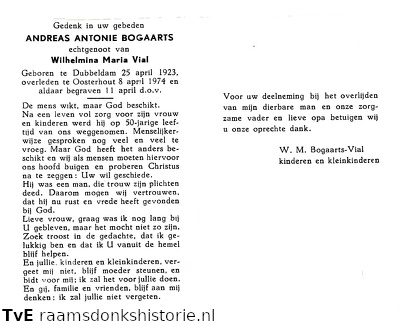 Andreas Antonie Bogaarts Wilhelmina Maria Vial