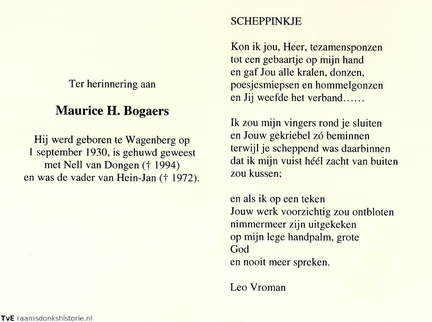 Maurice H Bogaers Nell van Dongen