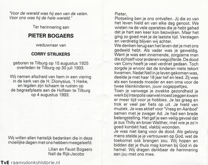 Pieter Bogaers Corry Strijkers
