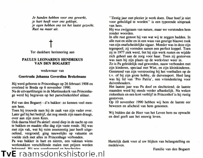 Bogaert van den, Paulus Leonardus hendrikus  Geertruda Johanna Goverdina Brekelmans