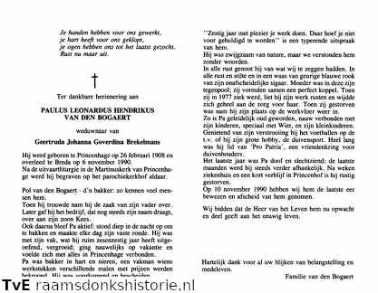 Bogaert van den Paulus Leonardus hendrikus  Geertruda Johanna Goverdina Brekelmans