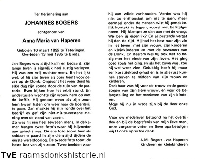 Johannes Bogers Anna Maria van Haperen