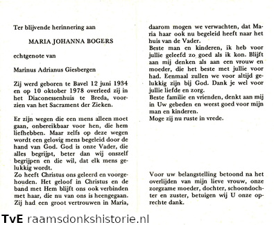 Maria Johanna Bogers Marinus Adrianus Giesbergen
