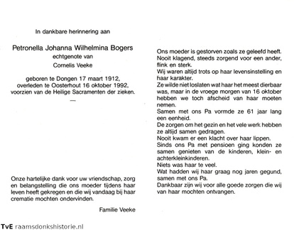 Petronella Johanna Wilhelmina Bogers Cornelis Veeke