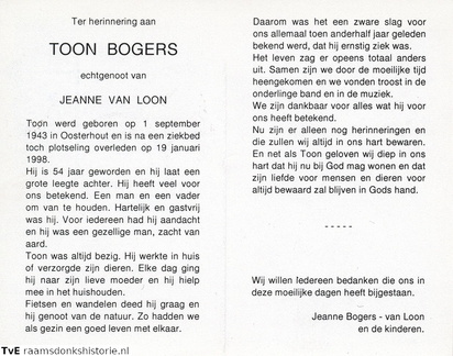 Toon Bogers Jeanne van Loon