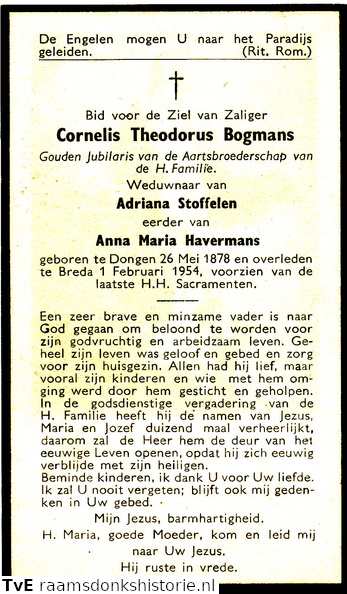 Cornelis Theodorus Bogmans Adriana Stoffelen  Anna Maria Havermans
