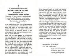 Maria Cornelia du Bois Petrus Johannes van der Veeken