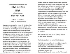 H.M. de Bok Piet van Ham