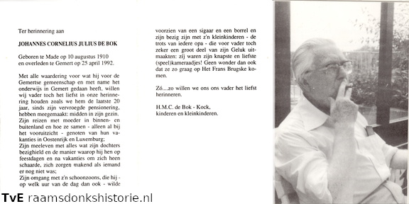 Johannes Cornelius Julius de Bok H.M.C. Kock