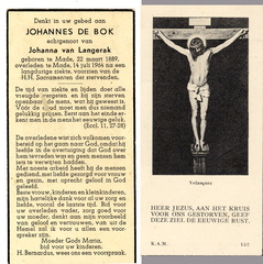 Johannes de Bok Johanna van Langerak
