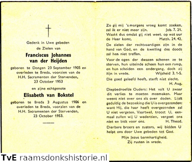 Elisabeth van Bokstel Franciscus Johannes van der Heijden