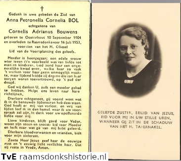 Anna Petronella Cornelia Bol Cornelis Adrianus Bouwens