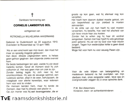 Cornelis Lambertus Bol Petronella Wilhelmina Akkermans
