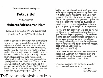 Petrus Bol Huberta Adriana van Ham