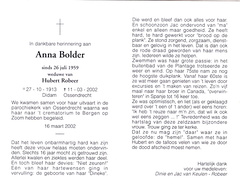 Anna Bolder Hubert Robeer