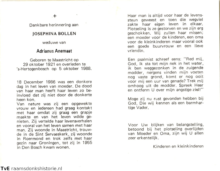 Josephina Bollen Adrianus Anemaat
