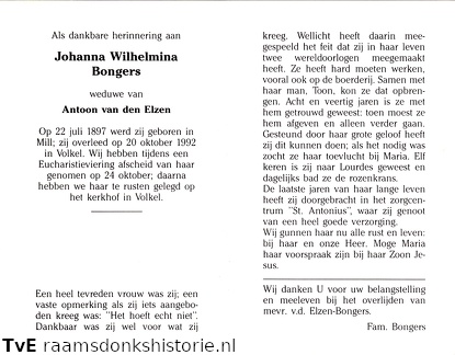 Johanna Wilhelmina Bongers Antoon van den Elzen