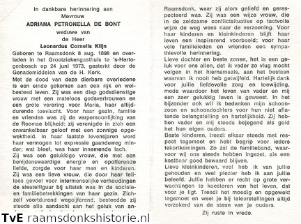 Adriana Petronella de Bont Leonardus Cornelis Klijn