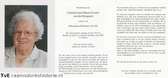 Cornelia Anna Maria van den Boogaard Sebastianus Martinus van Gils