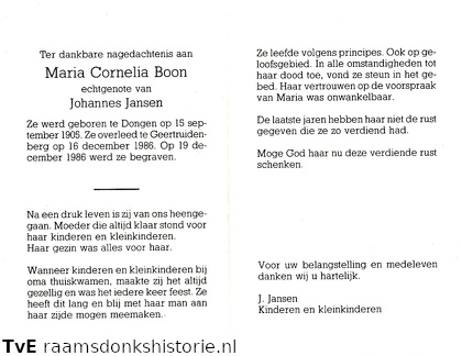 Maria Cornelia Boon Johannes Jansen