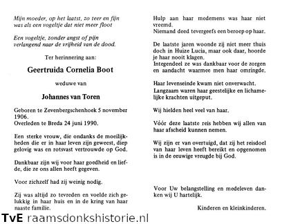 Geertruida Cornelia Boot Johannes van Toren