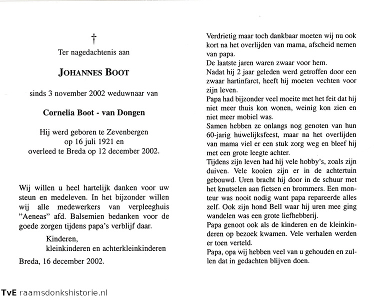 Johannes Boot Cornelia van Dongen