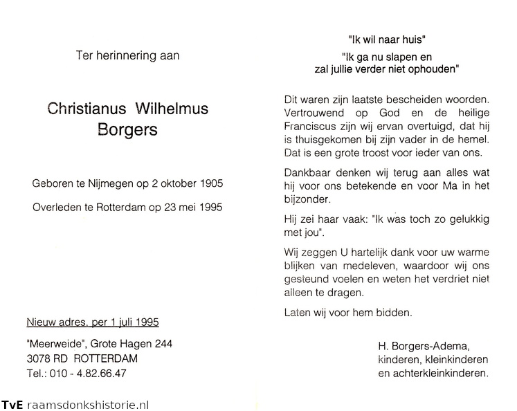 Christianus Wilhelmus Borgers H. Adema