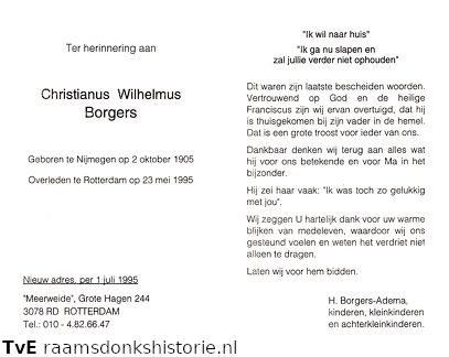 Christianus Wilhelmus Borgers H. Adema