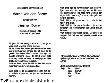 Harrie van den Borne  Jana van Dooren