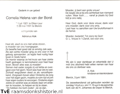 Cornelia Helena van der Borst Adrianus Kok