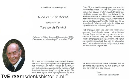 Nico van der Borst Toos van de Kerkhof