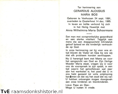 Gerardus Aloijsius Maria Bos Anna Wilhelmina Maria Schoormans