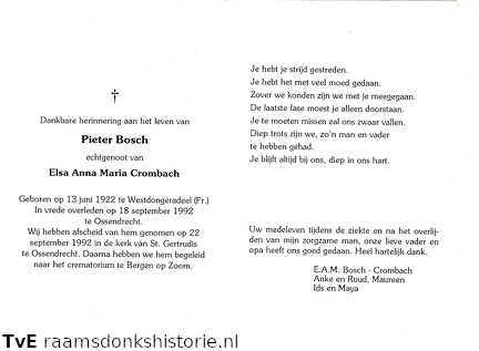 Pieter Bosch Elsa Anna Maria Crombach