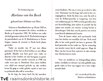 Martinus van den Bosch Adriana van Oers